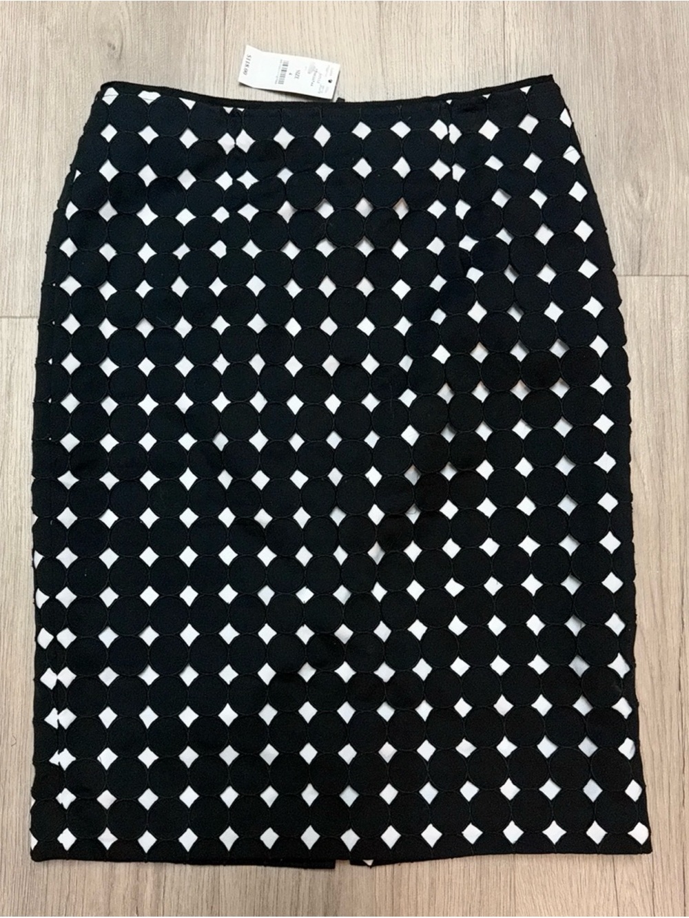 White House Black Market Black and White Patterned Pencil Skirt